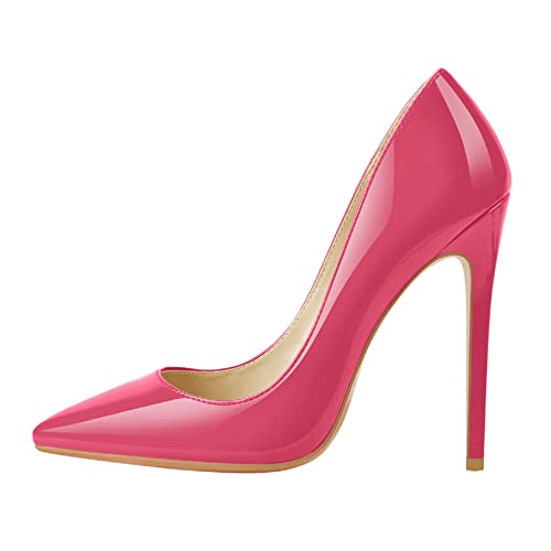 Klassische Damen-Pumps, spitzer Zehenbereich, sexy, 11,9 cm, High Heels, rose pink, 38 EU von Generisch