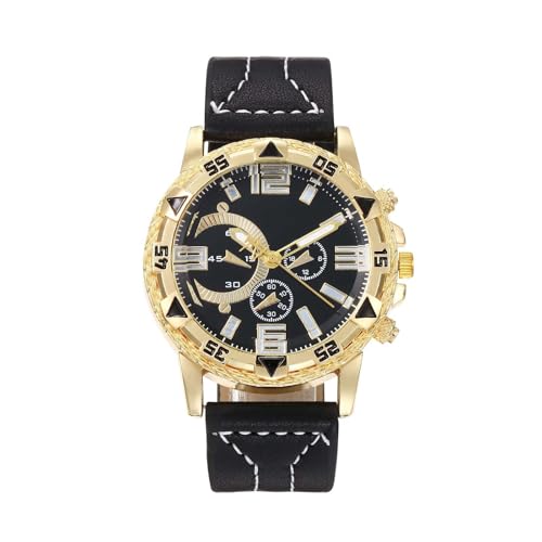 Klassische Herren-Armbanduhr Herrenuhr Business Wear Uhr Casual und Herrenmode Uhr Gold und Silber (A, One Size) von Generisch
