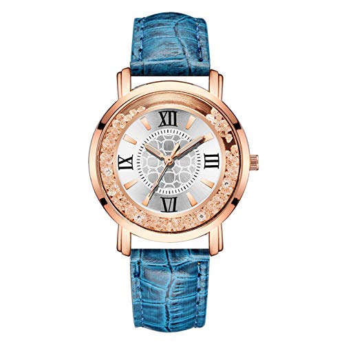 Klassische Herren-Armbanduhr Minimalistische Quarzuhr mit Armband, Mode-Zifferblattuhr, Geschenk, Elegante Damenuhr (Blue, One Size) von Generisch