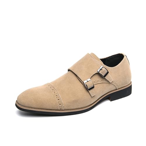 Klassische Herren-Slipper mit doppeltem Mönchriemen, Anzugschuhe, sand, 40 2/3 EU Klassische Herren-Slipper mit doppeltem Mönchriemen, Anzugschuhe, sand, 40 2/3 EU von Generisch