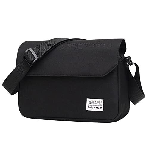 Klassische Kuriertasche, Nylon-Umhängetasche, Crossbody-Tasche für Herren oder Damen, Laptop-Umhängetasche, Schwarz , Einheitsgröße von Generisch