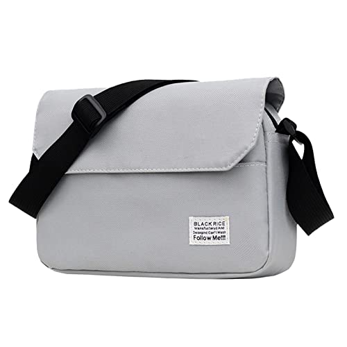 Klassische Kuriertasche, Nylon-Umhängetasche, Crossbody-Tasche für Herren oder Damen, Laptop-Umhängetasche, grau, Einheitsgröße von Generisch