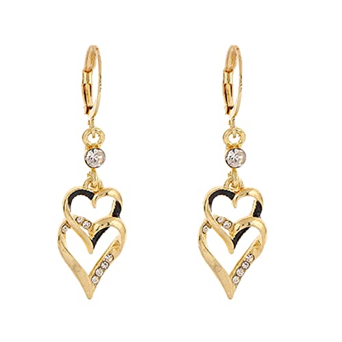 Klassische Ohrringe Mädchen Kristall Silber Zierliche Frauen Große Zirkonia Ohr Piercing Ohrstecker Blaue Statement Ohrringe (Gold, One Size) von Generisch