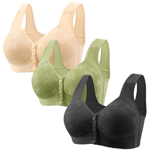 Klassische Spitzen BHS Damen bügellos 3er Pack BH mit Verstellbarem Bustier Komfort Nahtlos BH Set Gepolstert Sexy (Blue, XL) von Generisch
