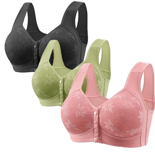 Klassische Spitzen BHS Damen bügellos 3er Pack BH mit Verstellbarem Bustier Komfort Nahtlos BH Set Gepolstert Sexy (White, S) von Generisch