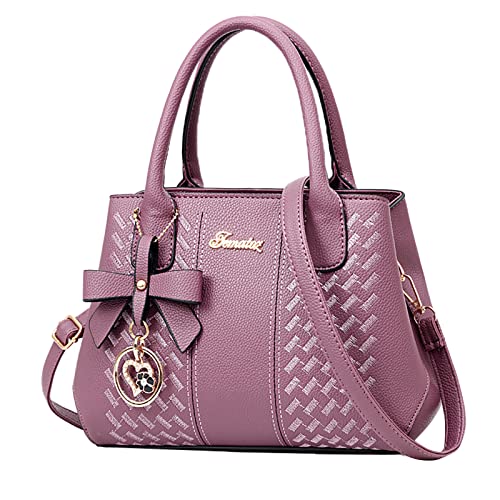 Klassische europäische und amerikanische Mode Mittelmutter Handtasche Cord Tragetasche für Damen, violett, Einheitsgröße von Generisch
