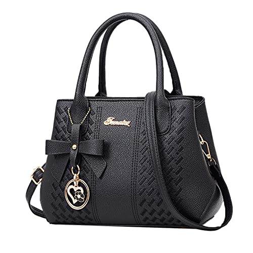 Klassische europäische und amerikanische Mode Mittelmutter Handtasche mit Rädern, Schwarz , Einheitsgröße Klassische europäische und amerikanische Mode Mittelmutter Handtasche mit Rädern, Schwarz , Einheitsgröße von Generisch