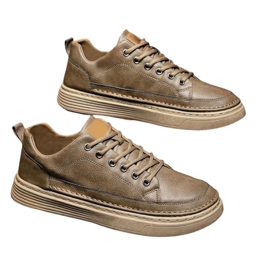 Klassische formelle Moderne Business-Casual-Komfortable Abendschuhe Herren Lederschuhe Walking Schuhe Herren 44 (Brown, 40) von Generisch