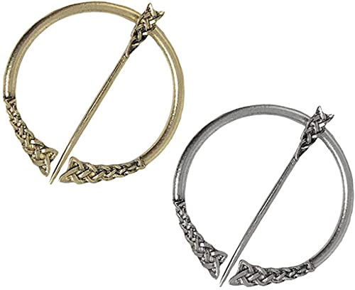 Klassische nordische Wikinger-Brosche für Damen, Umhang, Schal, Anstecknadel, mittelalterlicher Schmuck, schön, 2 Stück von Generisch