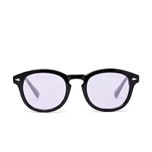 Klassische runde Sonnenbrille für Damen, Retro, Reisnagel, kleine ovale Sonnenbrille, Herren, blaue Sonnenbrille, Ozean-Linse, UV400, E352, Violett, Einheitsgröße von Generisch