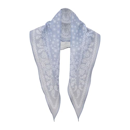 Klassisches italienisches Vintage-Bandana mit Paisleymuster und Muster. Vielseitiges Stirnband und Schal, geeignet für alle Anlässe. Haartücher Breit (Light Blue, One Size) von Generisch