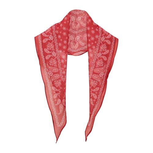 Klassisches italienisches Vintage-Bandana mit Paisleymuster und Muster. Vielseitiges Stirnband und Schal, geeignet für alle Anlässe. Haartücher Breit (Red, One Size) von Generisch