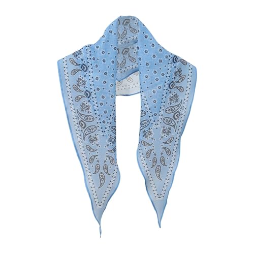 Klassisches italienisches Vintage-Bandana mit Paisleymuster und Muster. Vielseitiges Stirnband und Schal, geeignet für alle Anlässe. Haartücher Breit (Sky Blue, One Size) von Generisch