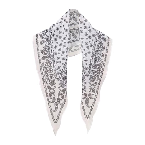 Klassisches italienisches Vintage-Bandana mit Paisleymuster und Muster. Vielseitiges Stirnband und Schal, geeignet für alle Anlässe. Haartücher Breit (White, One Size) von Generisch