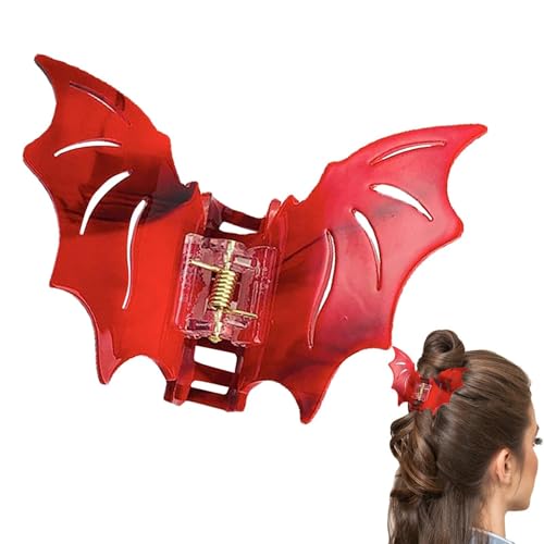-Klaue Clip - Horror Fledermausform Haarspange | Aushöhlen Gothic Horror Haarschmuck Halloween Zubehör Gothic Geschenk Langlebige schwarze Legierung Fledermausflügel Klaue Clip Easy Grip von Generisch