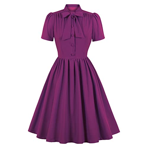 Kleid Rockabilly Damen Swing Kurzarm Partykleider Kunstblut Lässig Cocktailkleid Gothic Abendkleid Temperament Festlich Blutigm Lustiges Dress Freizeitkleid von Generisch