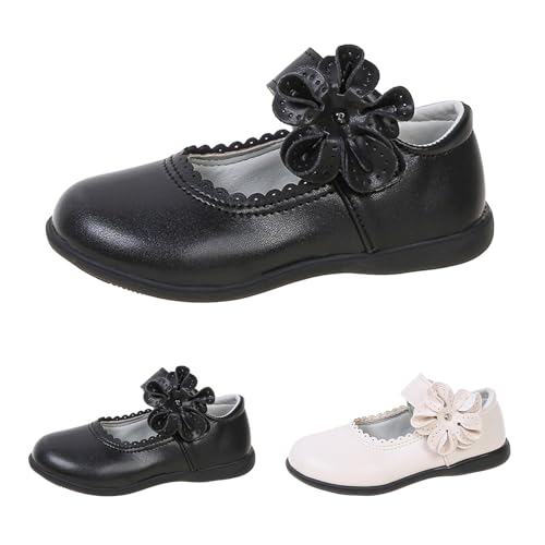 Kleid Schuhe für Mädchen Weiche Mary Janés mit Rutschfester Sohle Blumenmädchen Commununi Schuhe, Schwarz , 32 EU von Generisch