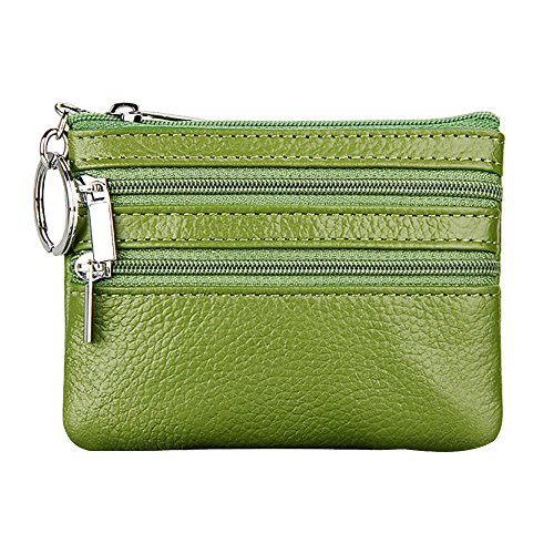 Klein Geldbörsen Damen Silber Damentaschen Schlüsseletui kleine Geldbörse kleine Münze Geldbörse Brieftasche Damen Groß Glitzer (Green, One Size) von Generisch