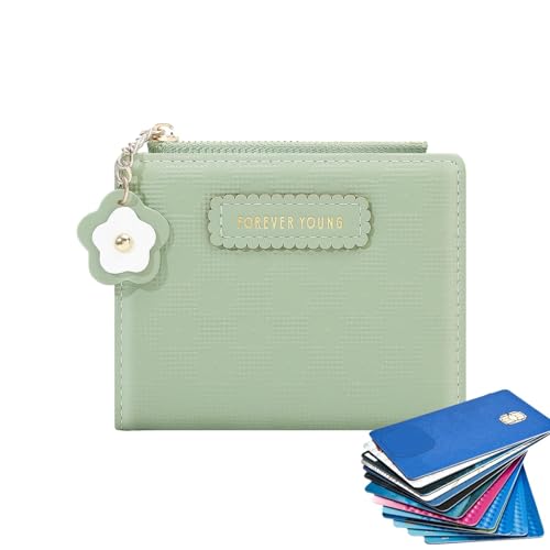 Kleine Damen-Geldbörse, mehrere Karten, Geldbörse mit Ausweisfenster, stilvolle Geldbörse mit großem Fassungsvermögen, Clutch-Organizer mit Reißverschlussfach, grün, Refer to description, Unisex Kleine Damen-Geldbörse, mehrere Karten, Geldbörse mit Ausweisfenster, stilvolle Geldbörse mit großem Fassungsvermögen, Clutch-Organizer mit Reißverschlussfach, grün, Refer to description, Unisex von Generisch