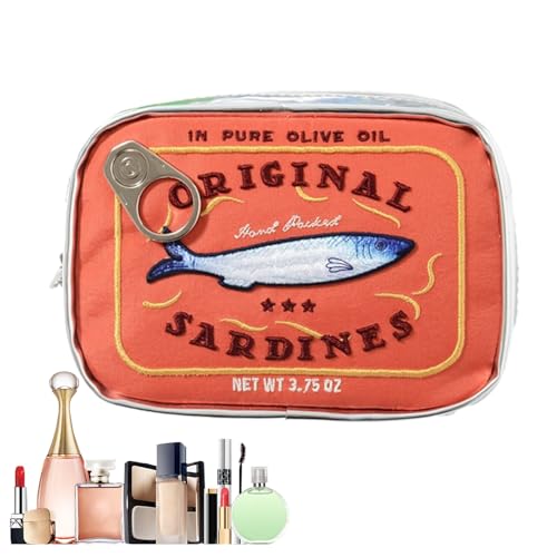 Kleine Kosmetiktasche, Reisekosmetiktasche-Reise-Toilettenartikel-Organizer mit Sardinenkonserven, Make-up-Beutel,Ästhetische Kulturbeutel mit großer Kapazität, lustige Kosmetiktasche für to Kleine Kosmetiktasche, Reisekosmetiktasche-Reise-Toilettenartikel-Organizer mit Sardinenkonserven, Make-up-Beutel,Ästhetische Kulturbeutel mit großer Kapazität, lustige Kosmetiktasche für to von Generisch