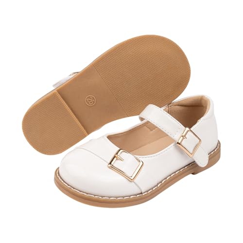 Kleine Mädchen-Schuhe, Schule, Party, Tanzschuhe, Blumenmädchen, Hochzeitsschuh, weiche Gummisohle, geschlossene Zehen, niedliche Sandalen, Kindergeburtstagsschuh, weiß, 2 UK 3X-Narrow Kleine Mädchen-Schuhe, Schule, Party, Tanzschuhe, Blumenmädchen, Hochzeitsschuh, weiche Gummisohle, geschlossene Zehen, niedliche Sandalen, Kindergeburtstagsschuh, weiß, 2 UK 3X-Narrow von Generisch