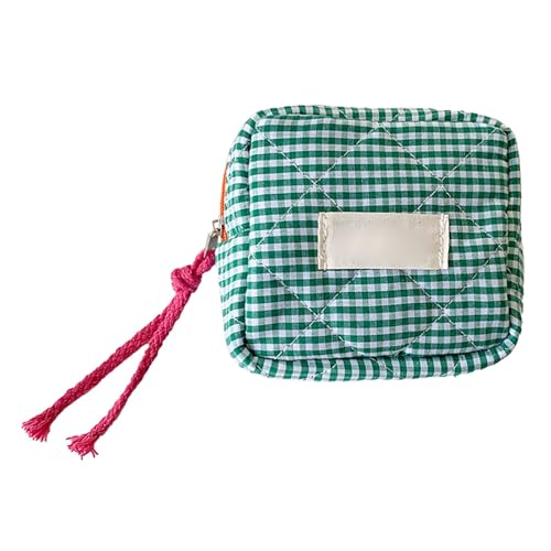 Kleine Make-up-Tasche,Make-up-Tasche klein,Kleine Make-up-Reißverschlusstaschen Make-up-Tasche, kleine quadratische Karierte Kosmetik-Reisetasche für Damen und Mädchen Kleine Make-up-Tasche,Make-up-Tasche klein,Kleine Make-up-Reißverschlusstaschen Make-up-Tasche, kleine quadratische Karierte Kosmetik-Reisetasche für Damen und Mädchen von Generisch