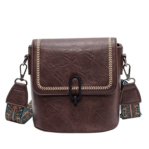 Kleine Messenger-Umhängetasche, Handtasche, Geldbörse, Damen, Leder, Crossbody-Tasche, Handy-Tasche über der Schultertasche, coffee, Einheitsgröße von Generisch