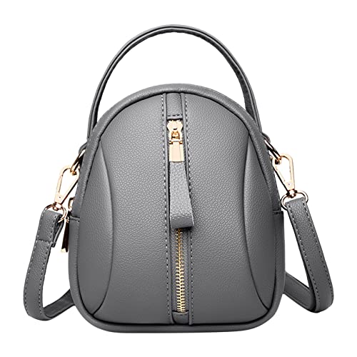 Kleine Umhängetasche aus Leder für Damen, Mädchen, Laptop-Umhängetasche, grau, Einheitsgröße Kleine Umhängetasche aus Leder für Damen, Mädchen, Laptop-Umhängetasche, grau, Einheitsgröße von Generisch