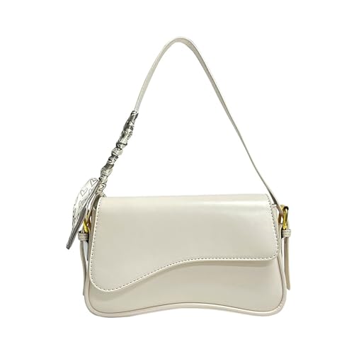 Kleine Umhängetasche für Damen, Handtasche, Clutch, Geldbörse, klassische Retro-Crossbody-Tasche, Umhängetasche für Herren, weiß, Einheitsgröße von Generisch