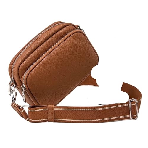 Kleine quadratische Tasche, bequemer Weberiemen, breiter Schultergurt, kleine Tasche, einzelne Schultertasche, Crossbody-Tasche, braun, Einheitsgröße von Generisch