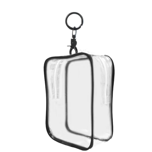Kleine transparente Tasche, quadratische Puppen-Tragetasche, transparenter Aufbewahrungs-Organizer, 16 x 12 x 6 cm, stabiler Behälter, Figuren-Display, Schlüsselanhänger für kleine Figuren und Puppen von Generisch