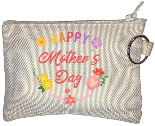 Kleines Portemonnaie "Happy Mother's Day", Blumenmotiv, Beige, beige, Einheitsgröße von Generisch