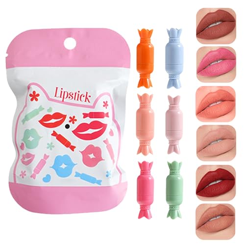 Kleines Set | 6 x Pigment-Lip Gloss Kit 6 x Eacile Retuschieren Matte Lippenflecken Set für Geburtstag Weihnachten Ostern Urlaub Freunde von Generisch