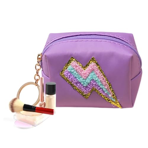 Kleingeldbörse für Damen, elegantes Stickerei-Design, Münzbörse, Schlüsselanhänger, wasserdicht, Mehrzwecktasche, niedlich, für Mädchen, Damen, Violette X-Farbe, Refer to description, Unisex von Generisch
