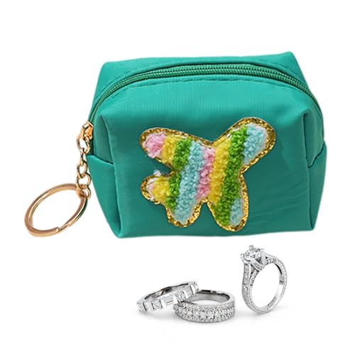 Kleingeldbörse für Münzen, wasserdicht, niedliche Hand-Münzgeldbörse mit Stickerei-Design, Mehrzweck-Tasche, Schlüsselanhänger, Münztasche, niedlich, wasserdicht, für Mädchen, Damen, Dunkelgrünes von Generisch