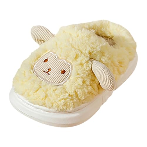 Kleinkind Jungen Mädchen rutschfest Gummisohle Schuhe Plüsch Wärme Weiche Cute Tiere Hausschuhe Plüsch Pantoffeln Baumwolle Hausschuhe Kuschelige Home rutschfeste Slippers Winterschuhe Größe 34-36.5 von Generisch