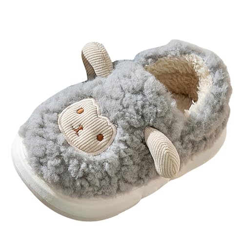 Kleinkind Jungen Mädchen rutschfest Gummisohle Schuhe Plüsch Wärme Weiche Cute Tiere Hausschuhe Plüsch Pantoffeln Baumwolle Hausschuhe Kuschelige Home rutschfeste Slippers Winterschuhe Größe 34-36.5 von Generisch