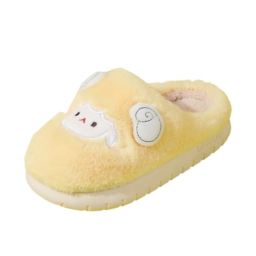 Kleinkind Jungen Mädchen rutschfest Gummisohle Schuhe Plüsch Wärme Weiche Cute Tiere Hausschuhe Plüsch Pantoffeln Baumwolle Hausschuhe Kuschelige Home rutschfeste Slippers Winterschuhe Größe 34-36.5 von Generisch