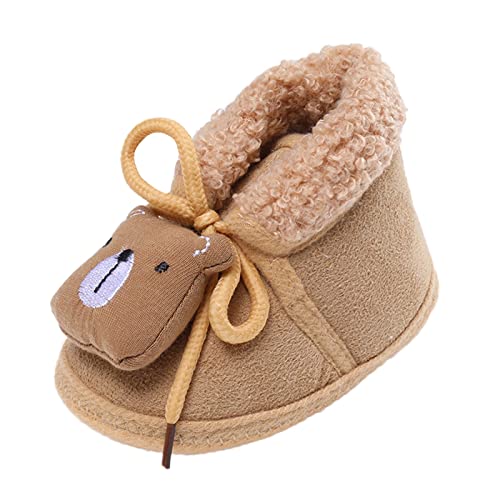 Kleinkindschuhe Gummisohle Jungen Warme Schuhe Weiche Booties Schneestiefel Bequeme Schuhe Säuglingskleinkind Modeschuhe Sportschuhe Weiße Sohle (Brown, 4.5 Infant) von Generisch