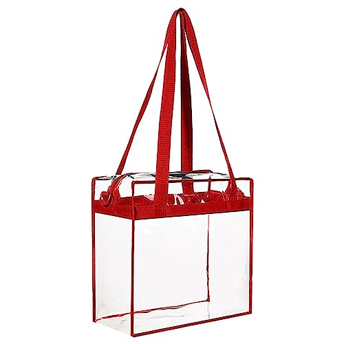 Klick Fix Taschen PVC-transparente Tasche, quadratisch, große Kapazität, Reise-Aufbewahrungstasche, Umhängetasche Kleid Mit Taschen Große Größen (Red, One Size) von Generisch