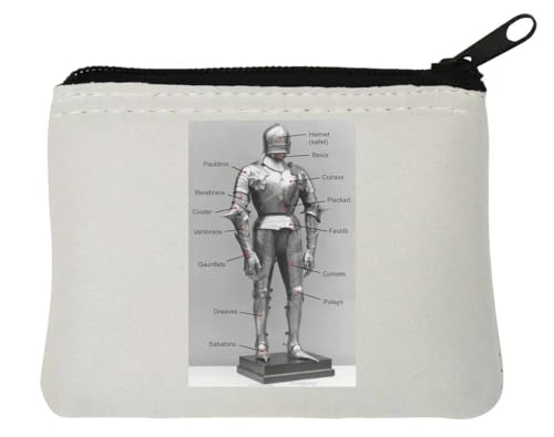 Knight Armor Pieces with Names Neopren-Geldbörse, 10 x 11 cm, Weiß von Generisch