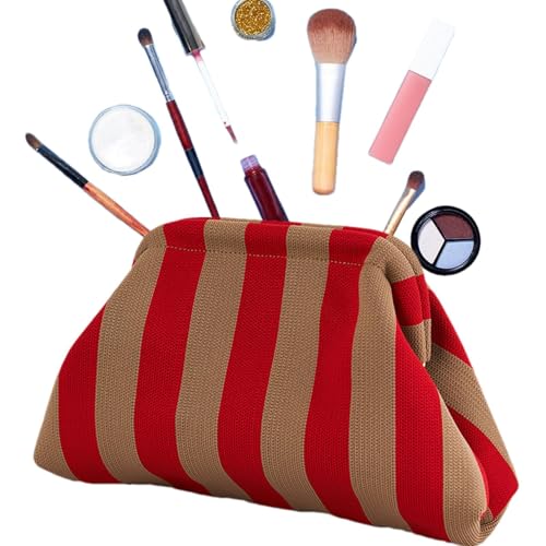 Knödeltasche Clutch 31x17 X13 Cm Gewebte Clutch Geldbörse Für Damen Mit Vertikalen Streifen Kompakt In Der Größe Und Aus Weichem Stoff Gefertigt Für Abendessen Hochzeiten Urlaubsreisen von Generisch