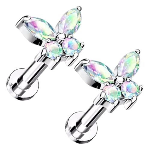 Knorpelohrringe – Schmetterlings-Ohrmanschette aus Titan, schickes Accessoire für Ohrknorpel, Damen-Ornament-Set, Nasen- -kompatibles Modestück, Reise-Dating-Event-Schmuck-Gadget, 0.31 inches von Generisch