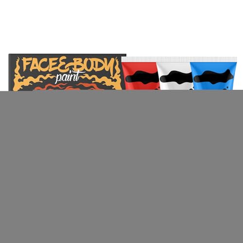 Körperfarbe Für Erwachsene - 3 Stück Langanhaltende Körperfarbe Hautschminke - Wasserfest & Abwaschbar, Langanhaltendes Kostümzubehör für Erwachsene Kinder Kleinkinder von Generisch