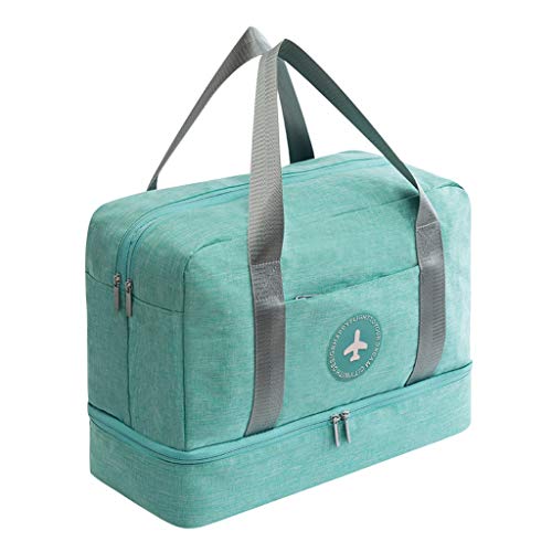 Koffer Klein Kinder Pappe Reisetasche für Mann Frauen Reisen auf Reisen Gepäck trockene nasse Trennung Aufbewahrungstasche Modelleisenbahn Koffer (Sky Blue, One Size) von Generisch