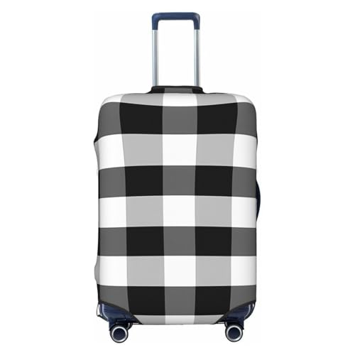 Kofferabdeckung, Gepäckschutz, kariert, elastisch, kratzfest, staubdicht, passend für 55,9 - 61 cm, Schwarz / Weiß, mehrfarbig, XL Kofferabdeckung, Gepäckschutz, kariert, elastisch, kratzfest, staubdicht, passend für 55,9 - 61 cm, Schwarz / Weiß, mehrfarbig, XL von Generisch