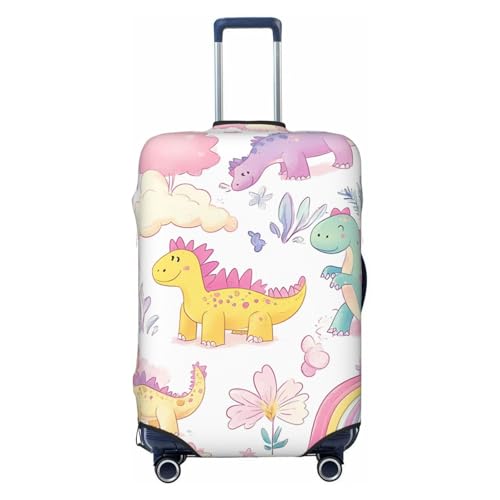 Kofferhülle mit Regenbogen-Dinosaurier-Motiv, Cartoon-Dino, elastisch, kratzfest, staubdicht, passend für 63,5 - 71,1 cm von Generisch