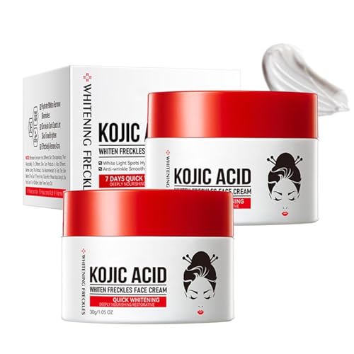 Kojisäure Creme für Gesicht,Kojic acid Aufhellungscreme,Kojisäure-Gesichtscreme zum Aufhellen,Kojic Acid Cream Whitening,Anti Aging Creme Frauen für Dunkle Flecken,Anti Falten,30 g (2) von Generisch