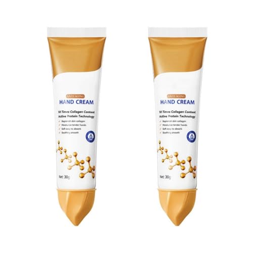 Kollagen-Anti-Aging-Handcreme, feuchtigkeitsspendendes und nahrhaftes Handcreme für trockene, rissige Haut, schnell absorbierende, nicht fettbezogene mit Feuchtigkeit, Reduzierung (2pcs) von Generisch