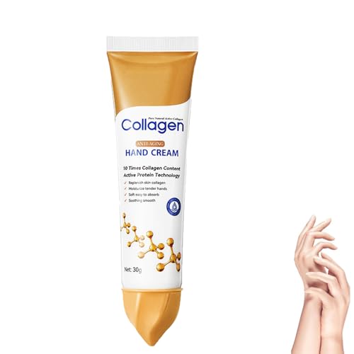 Kollagen Anti-Aging-Handcreme,Handcreme Haut rissig Reparatur Anti-Trocknung verjüngend feuchtigkeitsspendende Collagen Anti-Falten 𝙃𝙖𝙣𝙙𝙘𝙧𝙚𝙢𝙚 (1) von Generisch